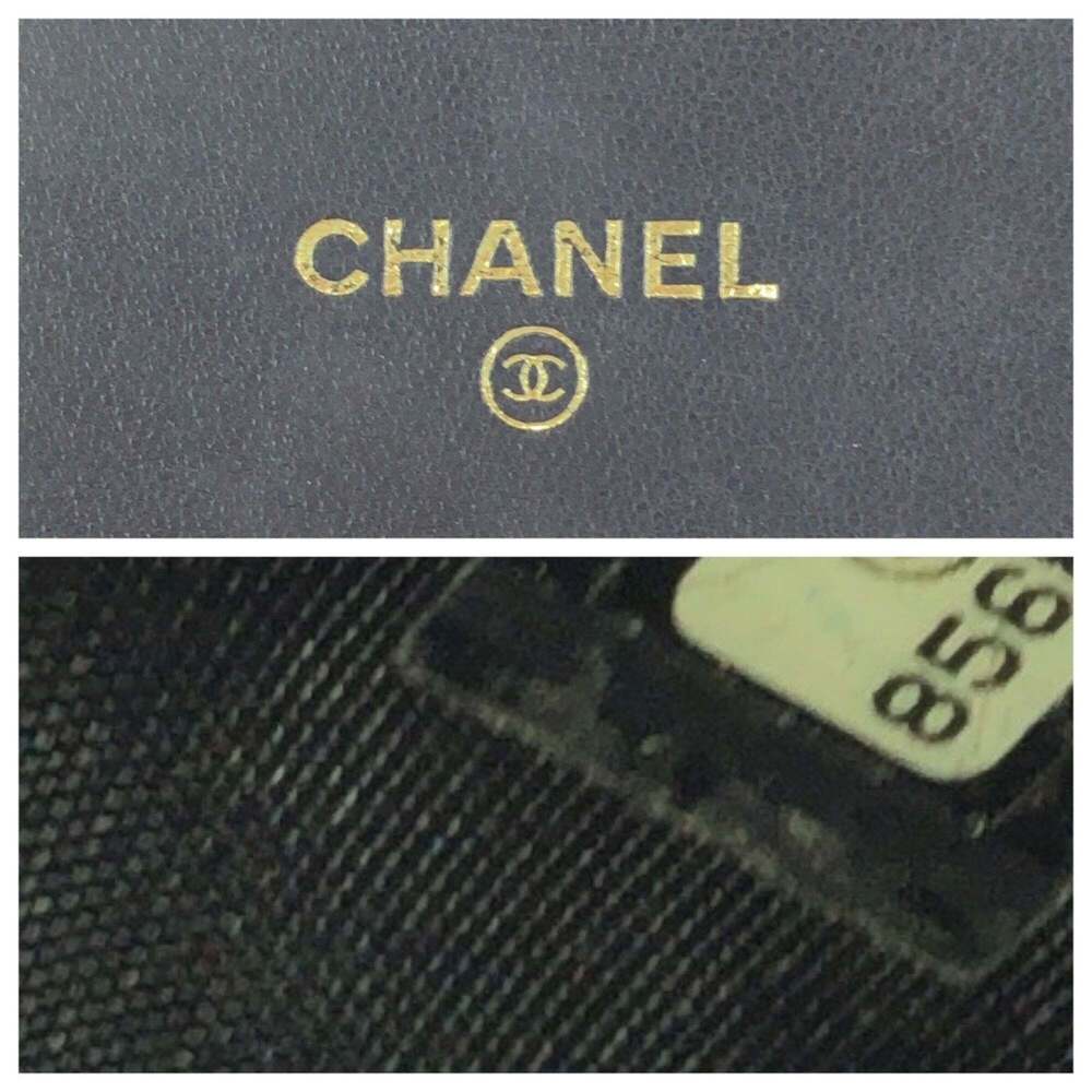 CHANEL Vintage Black Caviar Leather Logo Wallet - Picture 5 of 10